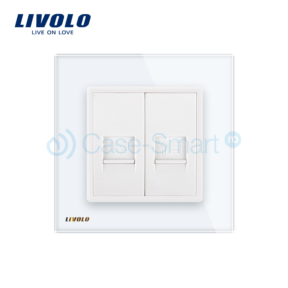 Priza Dublă Internet Livolo, Sticlă, Cat6, 10Gb/s - imagine 2