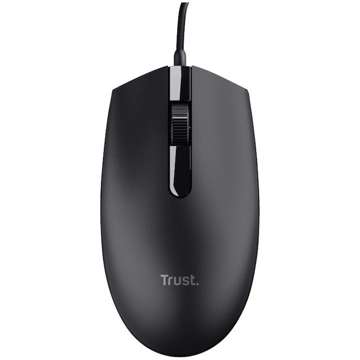 Mouse Trust Basi Cu Fir Negru - 1200 DPI, Ambidextru - imagine 2