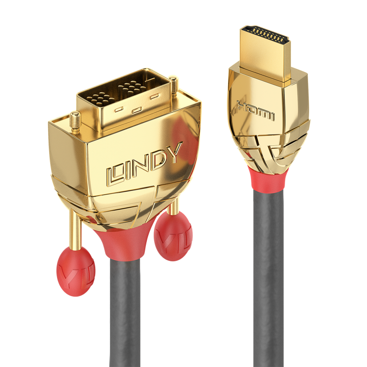 Cablu HDMI la DVI-D Lindy Gold Line, 2m, 1080p