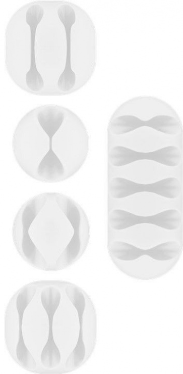 Set 5 Organizatoare Cabluri Albe, Goobay 70681