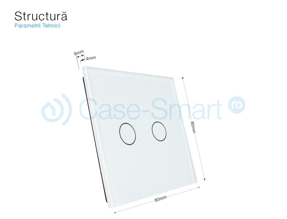 Întrerupator Dublu Touch Livolo din Sticlă - imagine 3