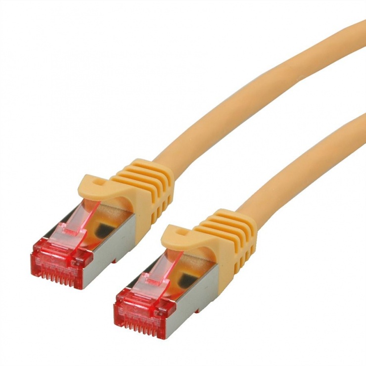 Cablu Roline SFTP CAT 6, 0.3m, Galben, LSOH