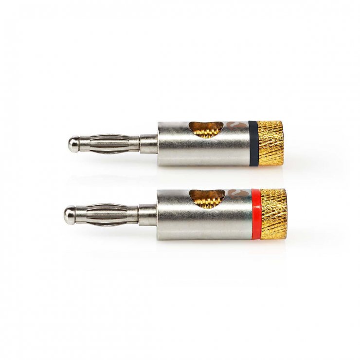 Set 2 Conectori Banană Aluminiu Nedis