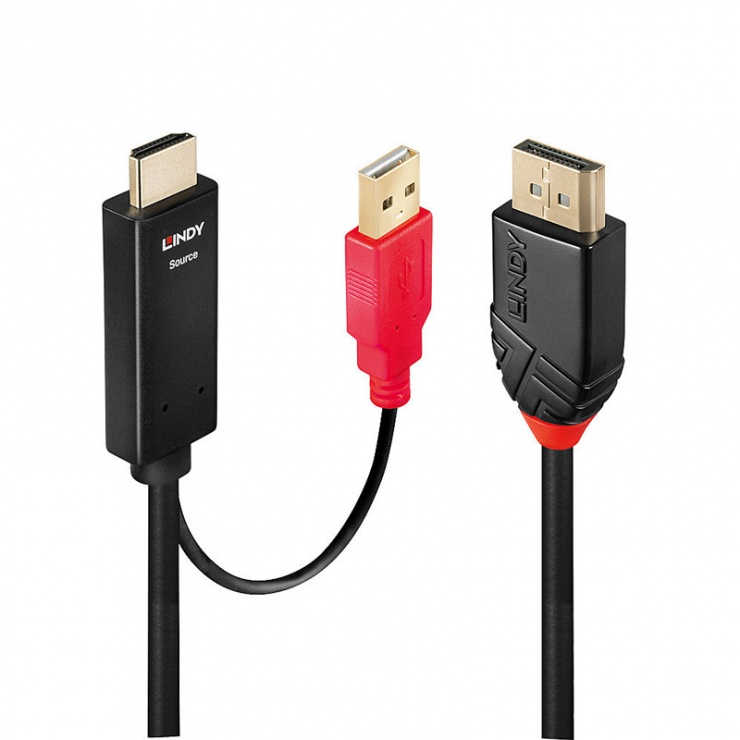 Cablu HDMI la DisplayPort Lindy 4K, 1m