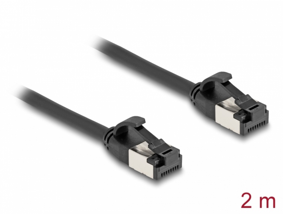 Cablu Delock Cat.8.1 Flexibil 2m, 40 Gbps, Negru