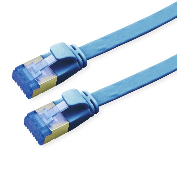 Cablu Flat FTP Cat.6A 2m Albastru | Value