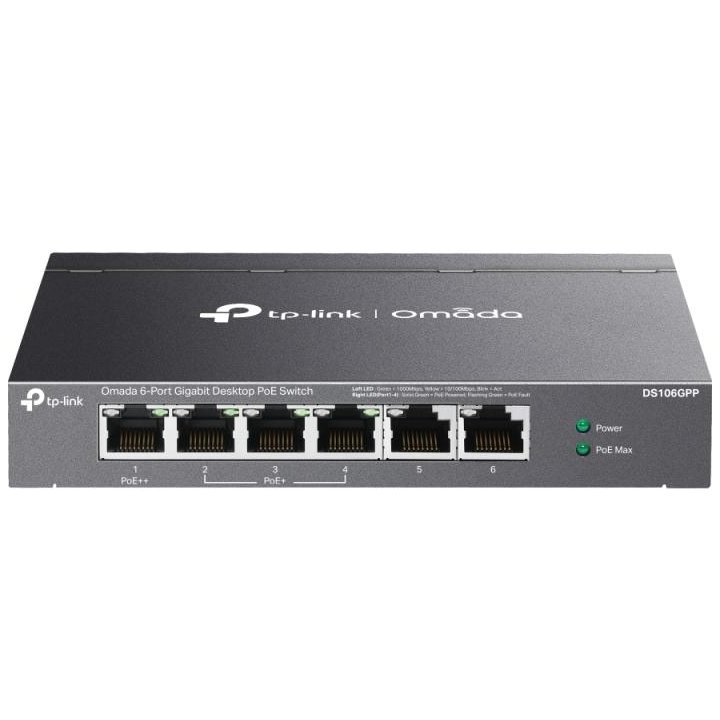 Switch TP-Link Omada DS106GPP, 6 Porturi, 3 PoE+
