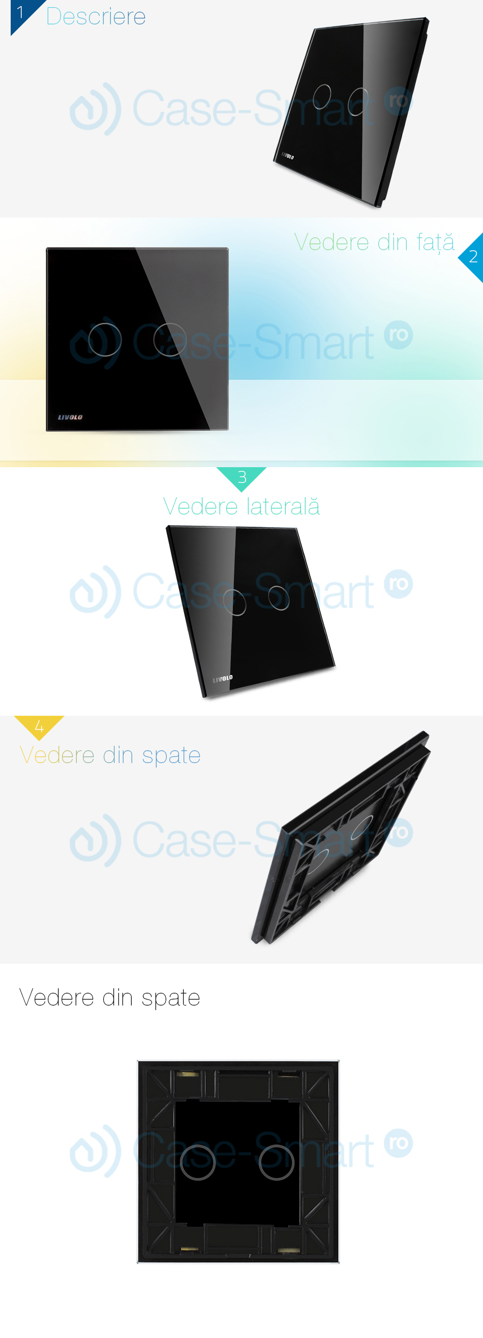 Întrerupator Dublu Touch Livolo din Sticlă - imagine 10