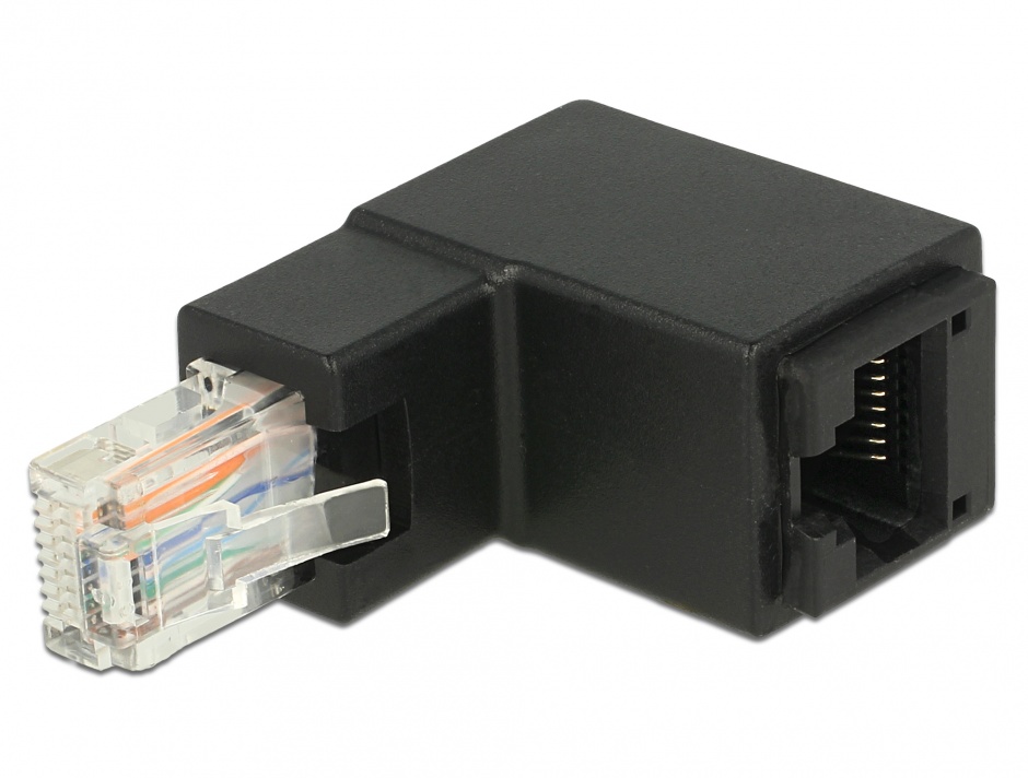 Adaptor RJ45 Unghi Delock, Negru