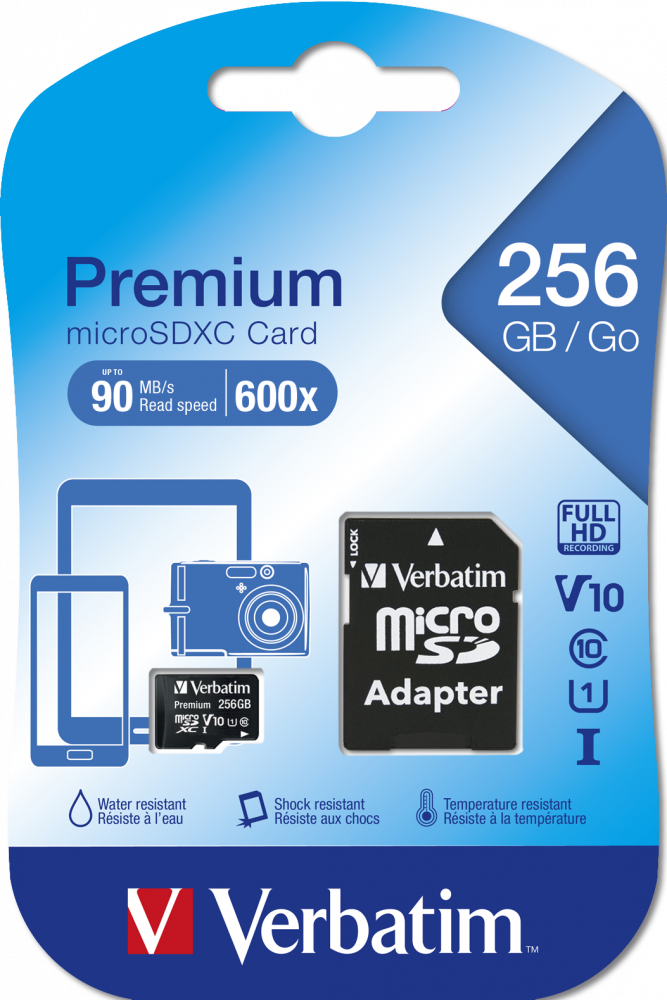 Card Memorare SD 256GB Verbatim Clasa 10 cu Adaptor - imagine 3