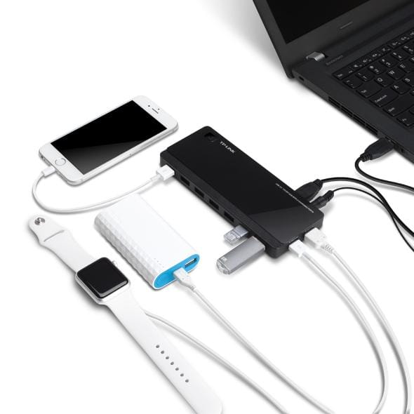 Hub USB TP-Link UH720, 7 Porturi USB 3.0, Negru - imagine 4