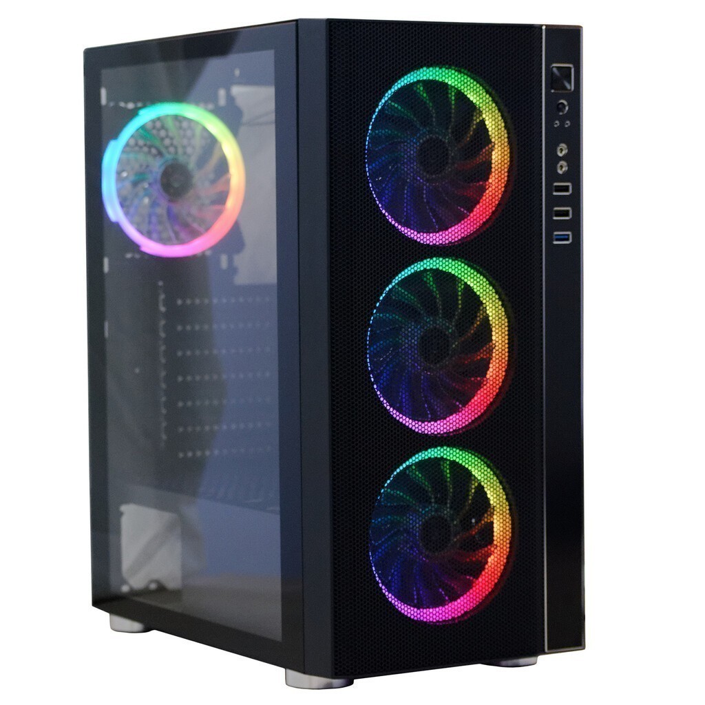 Carcasa Gaming Spacer Rainbow ATX RGB - 4 Ventilatoare Incluse