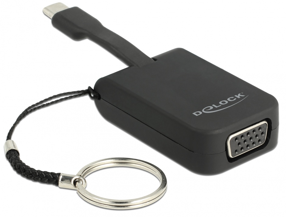 Adaptor USB-C la VGA Delock, T-M pentru Breloc