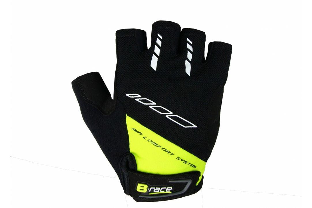 Mănuși B-RACE cu Gel Negru/Lime M - Confort Maxim Ciclism - imagine 3
