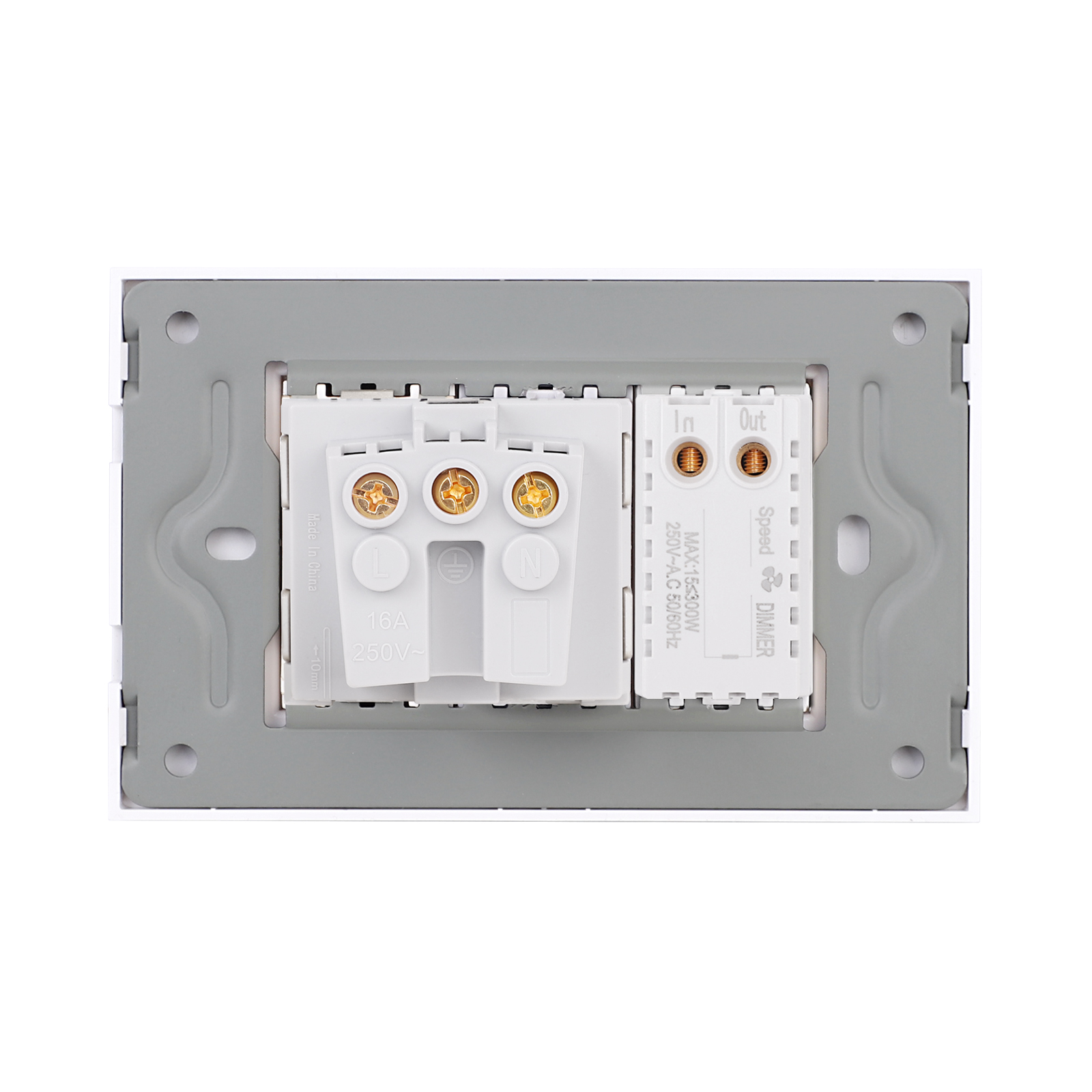 Comutator Ventilator + Priza cu Ramă Sticlă LUXION IP44 - imagine 4