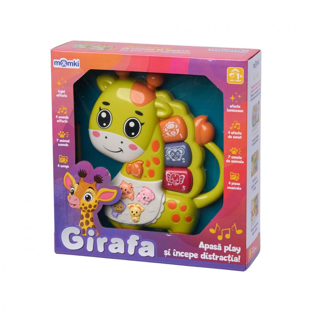 Jucarie Girafa Momki cu Lumini si Sunete - Verde - imagine 4