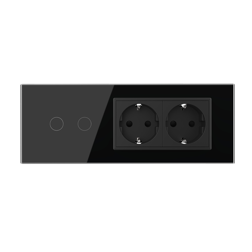 Intrerupator Dublu + 2 Prize LIVOLO, Sticla - imagine 6