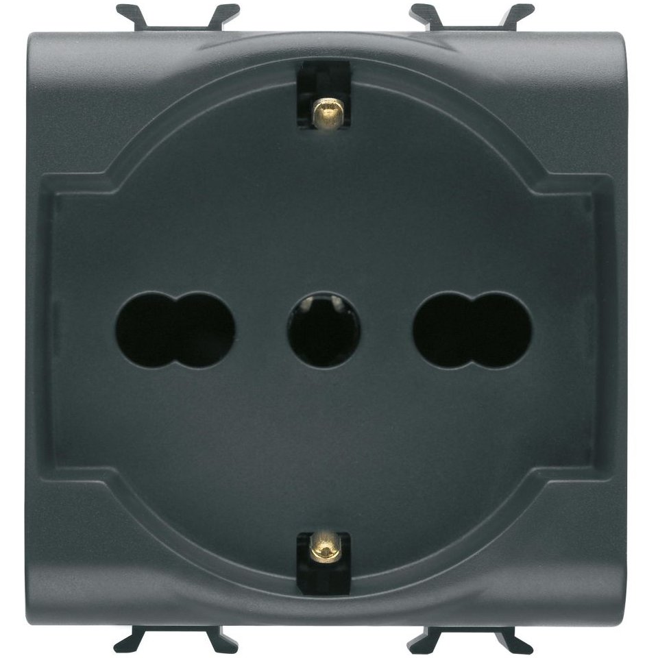 Priza 2M Gewiss Chorus 16A Negru Satinat