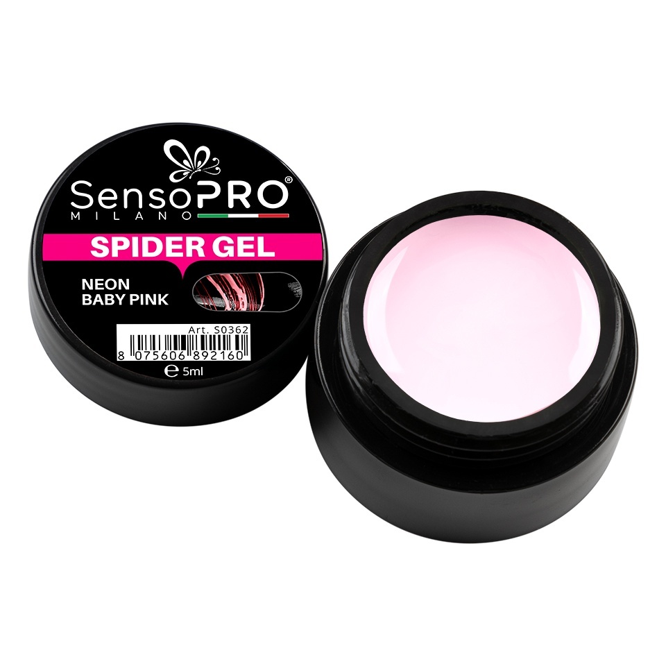 Spider Gel SensoPRO Neon Baby-Pink | Nail Art Precis - imagine 2