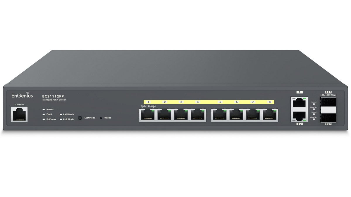 EnGenius ECS1112FP Switch PoE+ 8 Porturi 130W