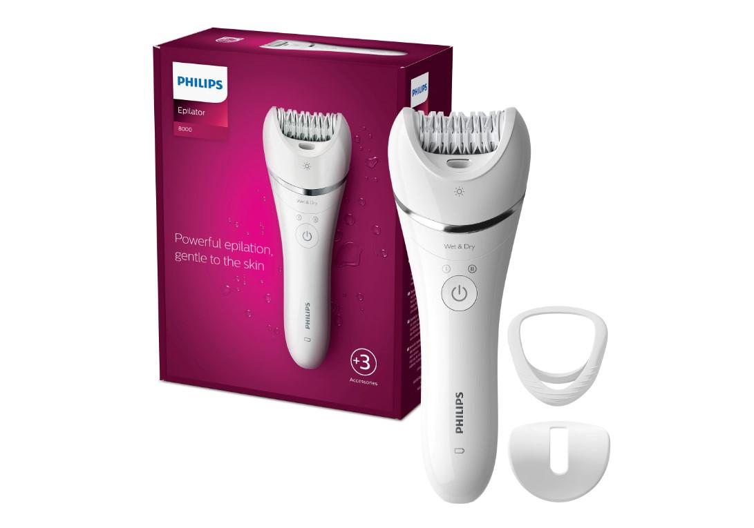 Epilator Philips Seria 8000 Wet&DDry - 32 pensete, Opti-light