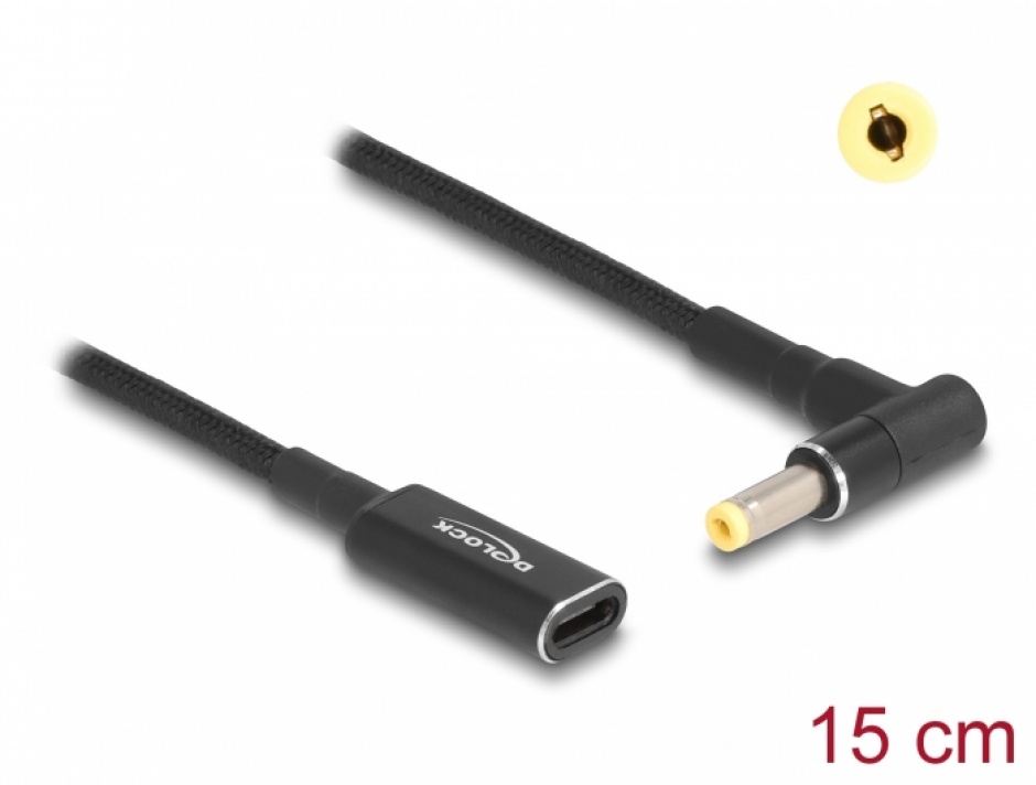 Adaptor Delock USB-C la HP 4.8mm, Incarcare Rapida