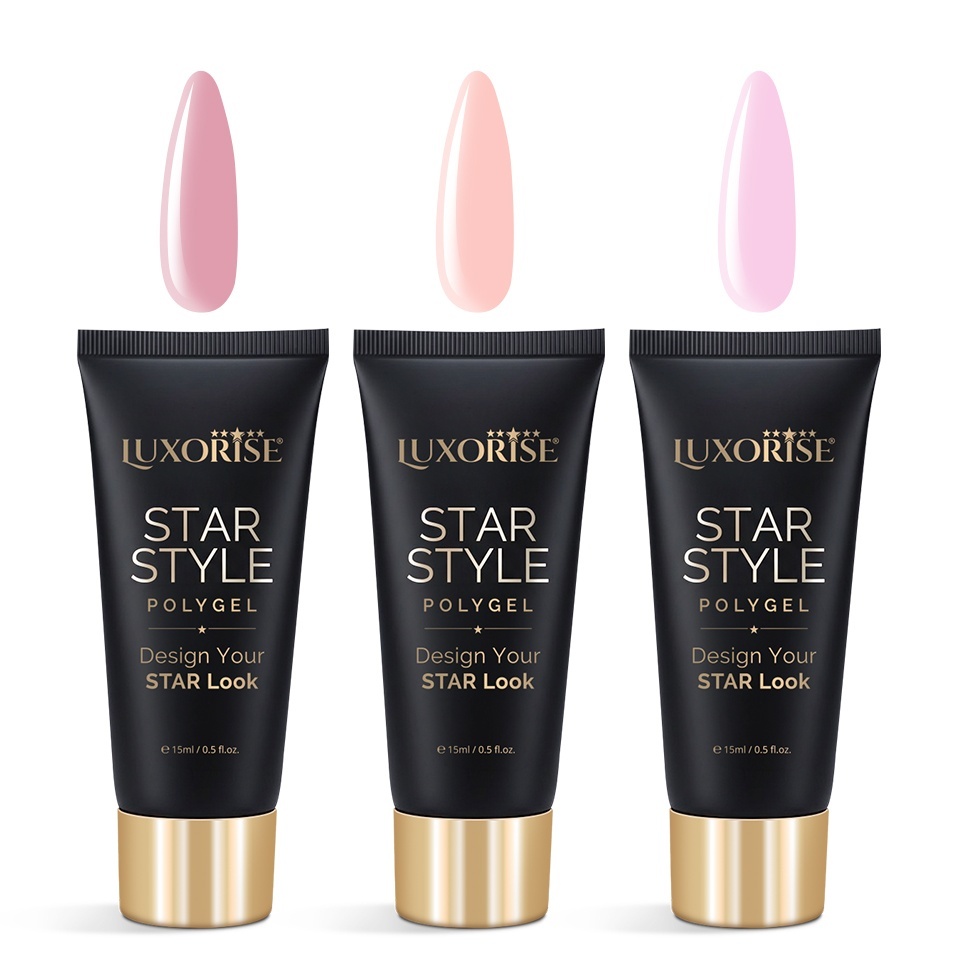 Set 3 Polygel Star Style LUXORISE Iconic Shades 15ml