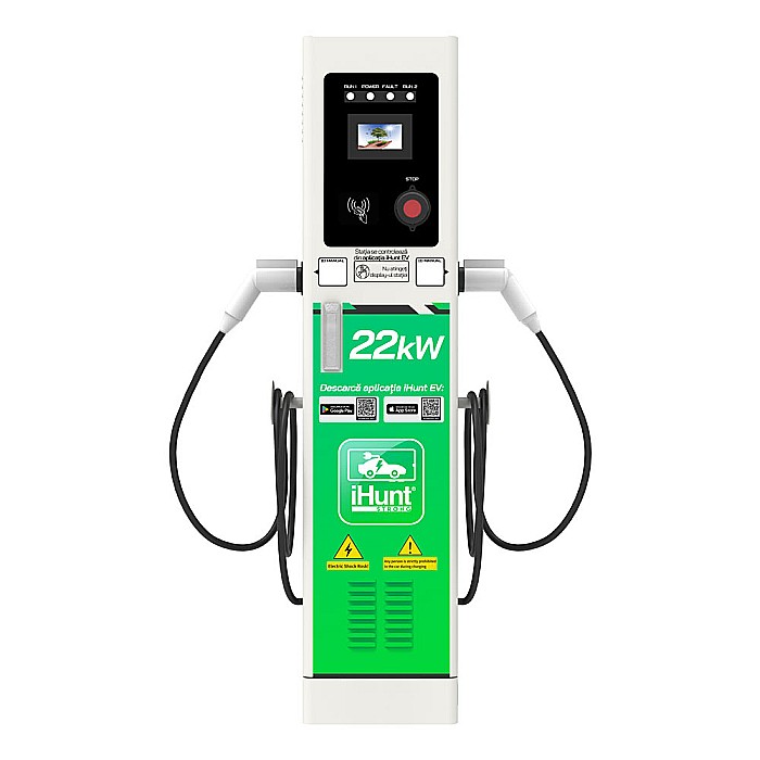 Statie incarcare iHunt EV StandUP AC 22 kW 2 x Type 2