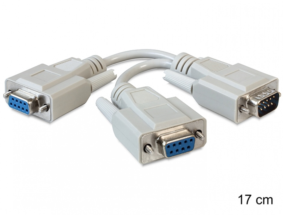 Splitter Serial RS232 Delock, 2x M, 17 cm