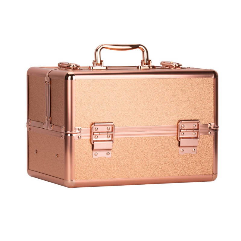 Geantă Cosmetică Nailshop Rose Gold, cu Lacăt