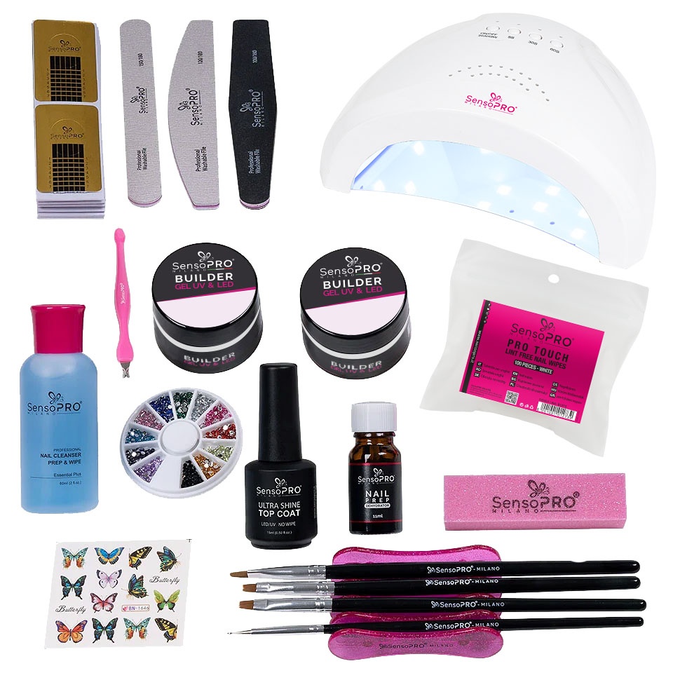 Kit Unghii Gel SensoPRO Milano, Lampa 48W Inclasa