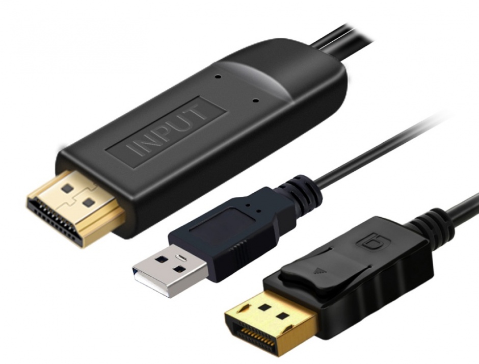 Cablu HDMI la DisplayPort 4K60Hz, 2m, OEM