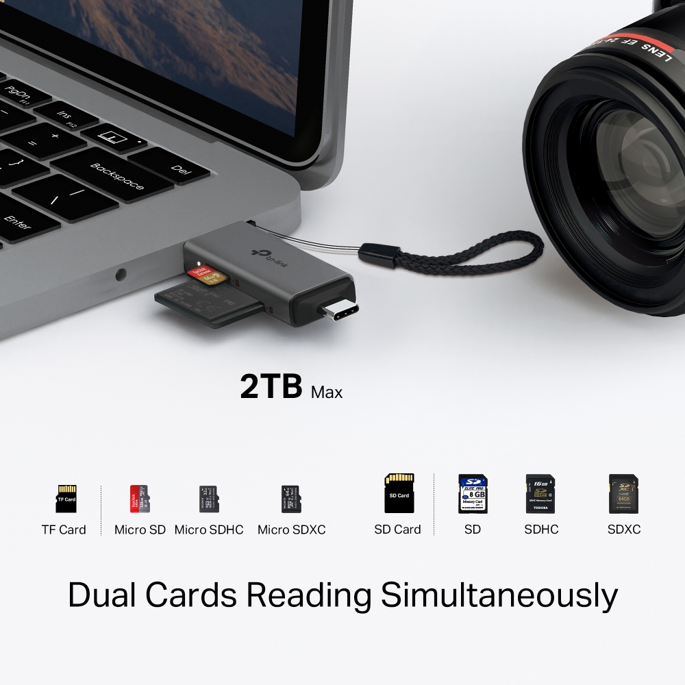 Cititor de carduri TP-LINK UA430D USB 3.0 Type-C și A SD microSD - imagine 6