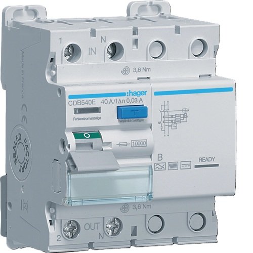 Hager CDB540E RCCB 40A 30mA Siguranță