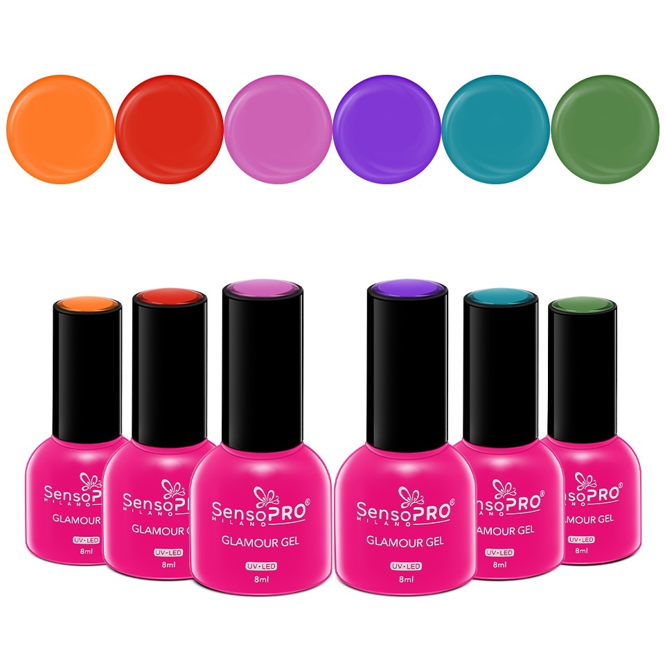 Set 6 Oje Semipermanente Glamour SensoPRO Milano