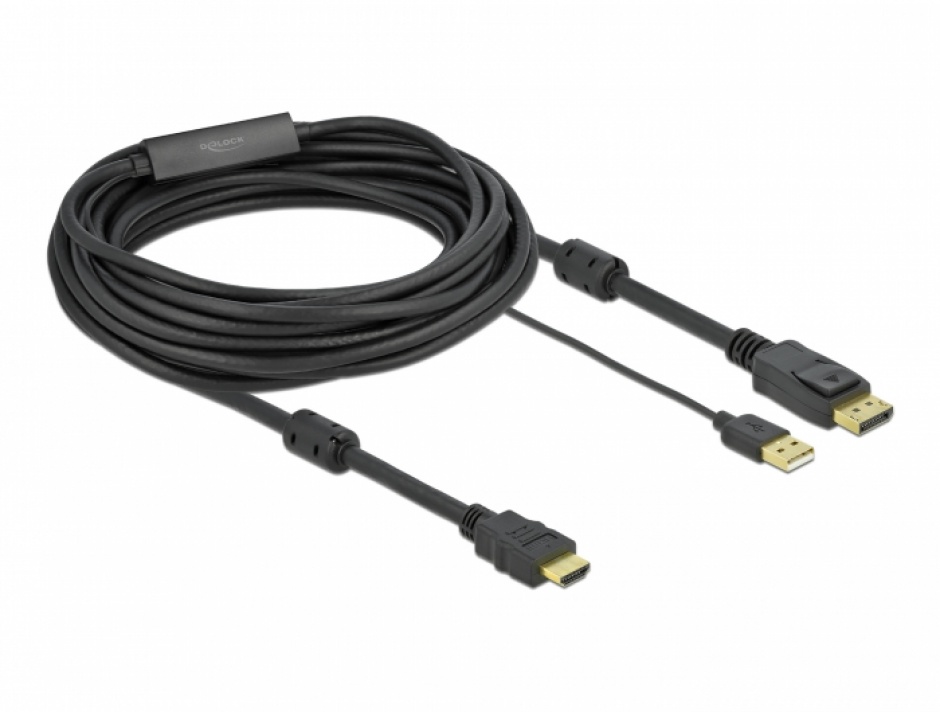 Cablu HDMI la DisplayPort 4K, Delock 7m