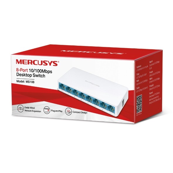 Switch Mercusys MS108 8 Porturi 10/100 Mbps - Rețea Stabilă - imagine 4