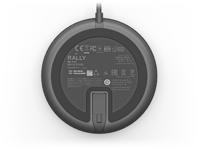 Microfon LOGITECH Rally Mic Pod USB Negru - Audio Premium Conferințe - imagine 4