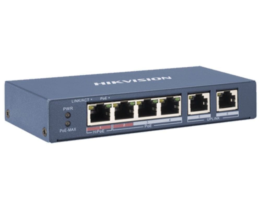 Switch PoE HIKVISION 4 Porturi + 2 Uplink, 300m Long Range - imagine 5