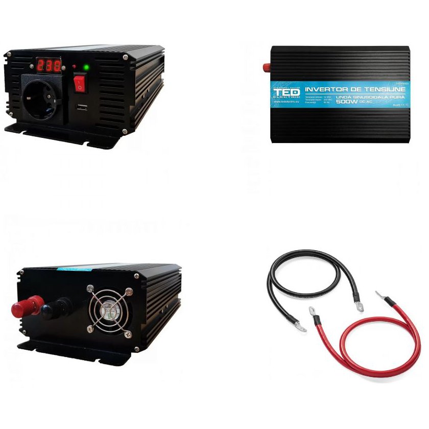 Invertor Auto Ted 12V-230V 500W Sinus Pura