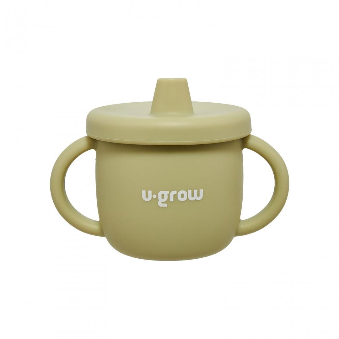Set Diversificare Bebe Silicon U-GROW Bol Farfurie Cana Olive - imagine 12