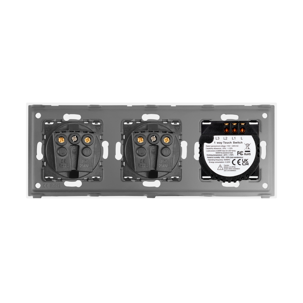 Intrerupator Dublu + 2 Prize Sticla Luxion - imagine 4