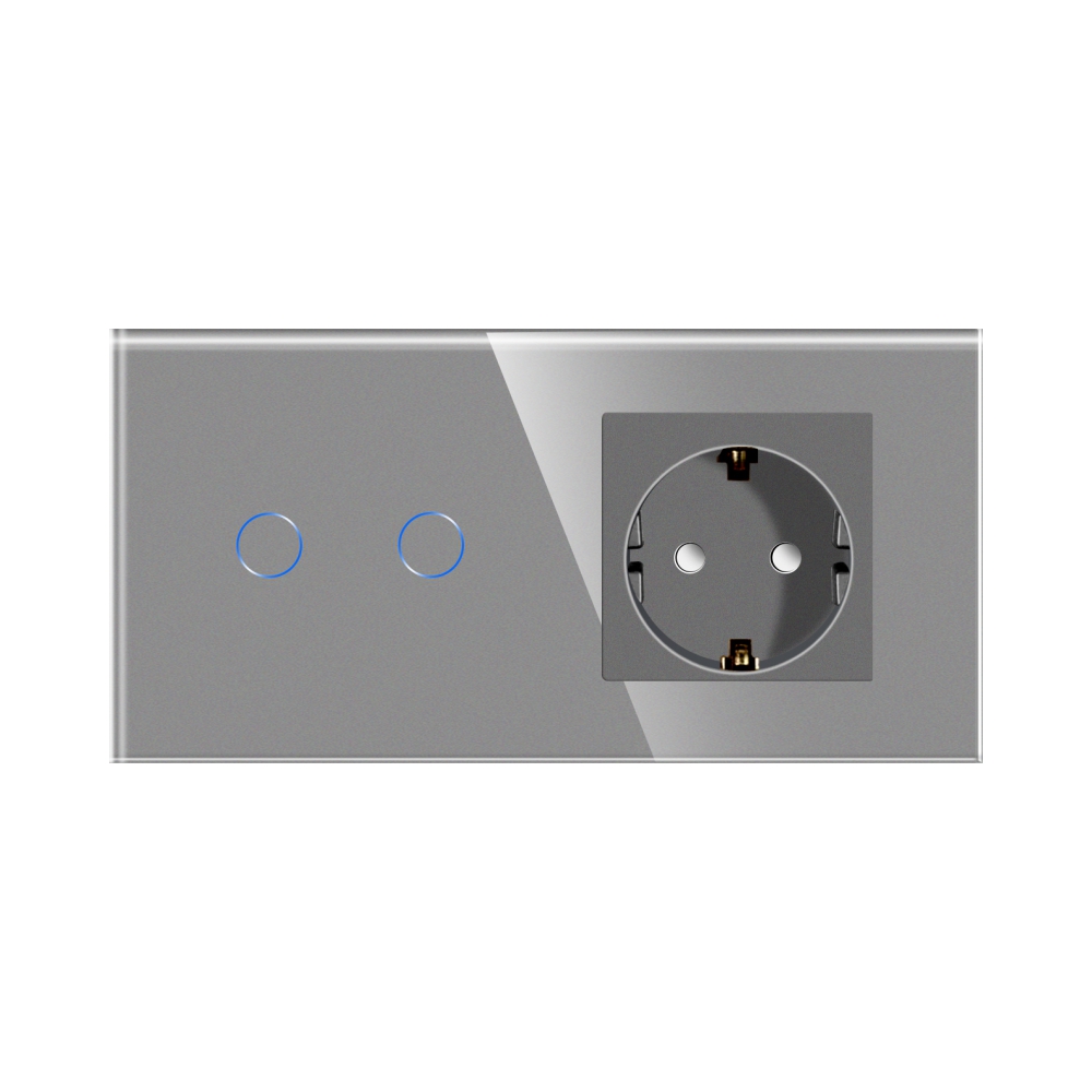 Intrerupator Dublu + Priza Luxion cu Rama Sticla - imagine 14