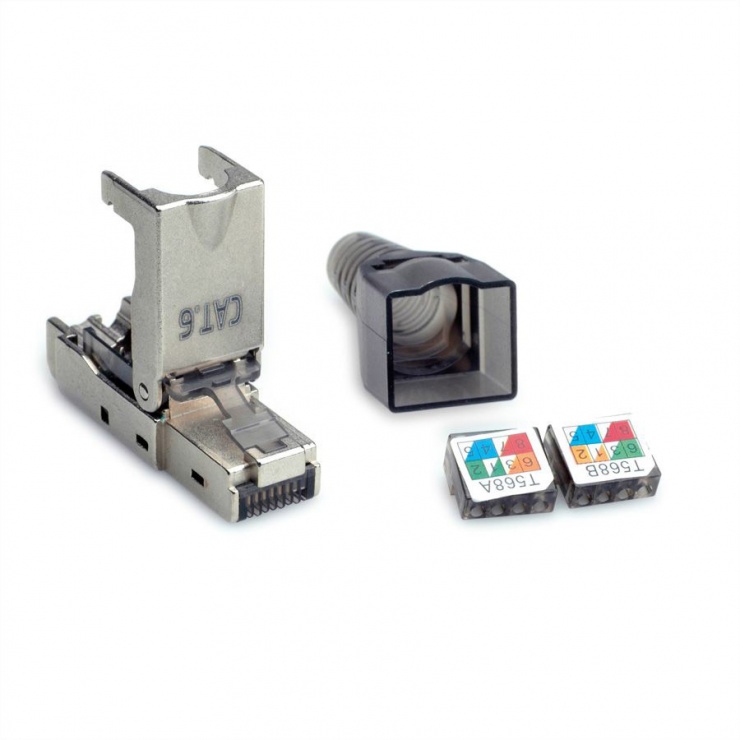 Conector RJ45 Cat6 STP Value, Fir Solid AWG 23-26