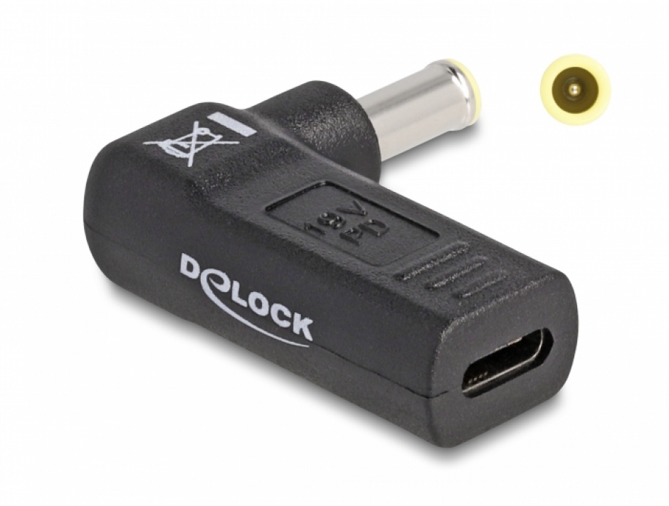 Adaptor USB-C la Samsung 5.5x3.0mm Delock 19V