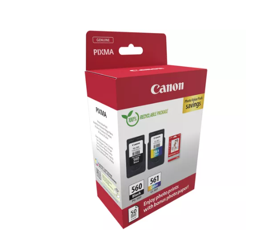 Pachet Cartuse Canon PG-560/CL561 Value Pack + 50 Coli Foto - imagine 2