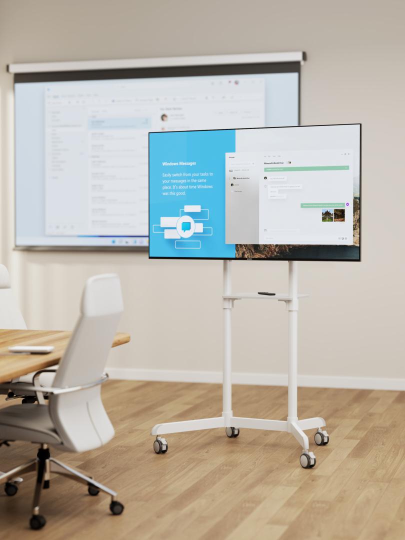 Stand TV Mobil SERIOUX 37-70 inch 70kg - Alb, Reglabil - imagine 9