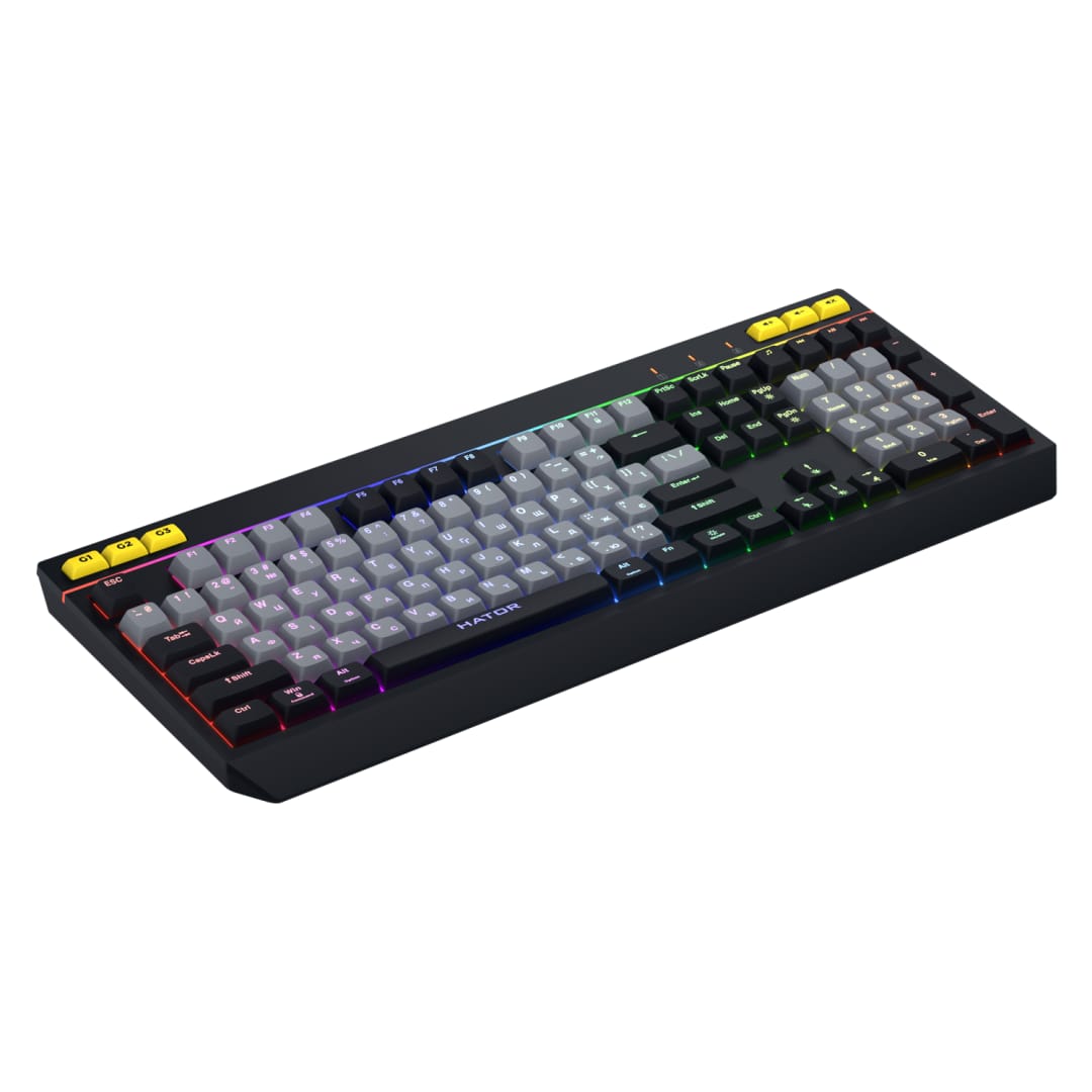 Tastatură Gaming HATOR Icefall USB RGB 1000Hz Alb-Negru - imagine 4