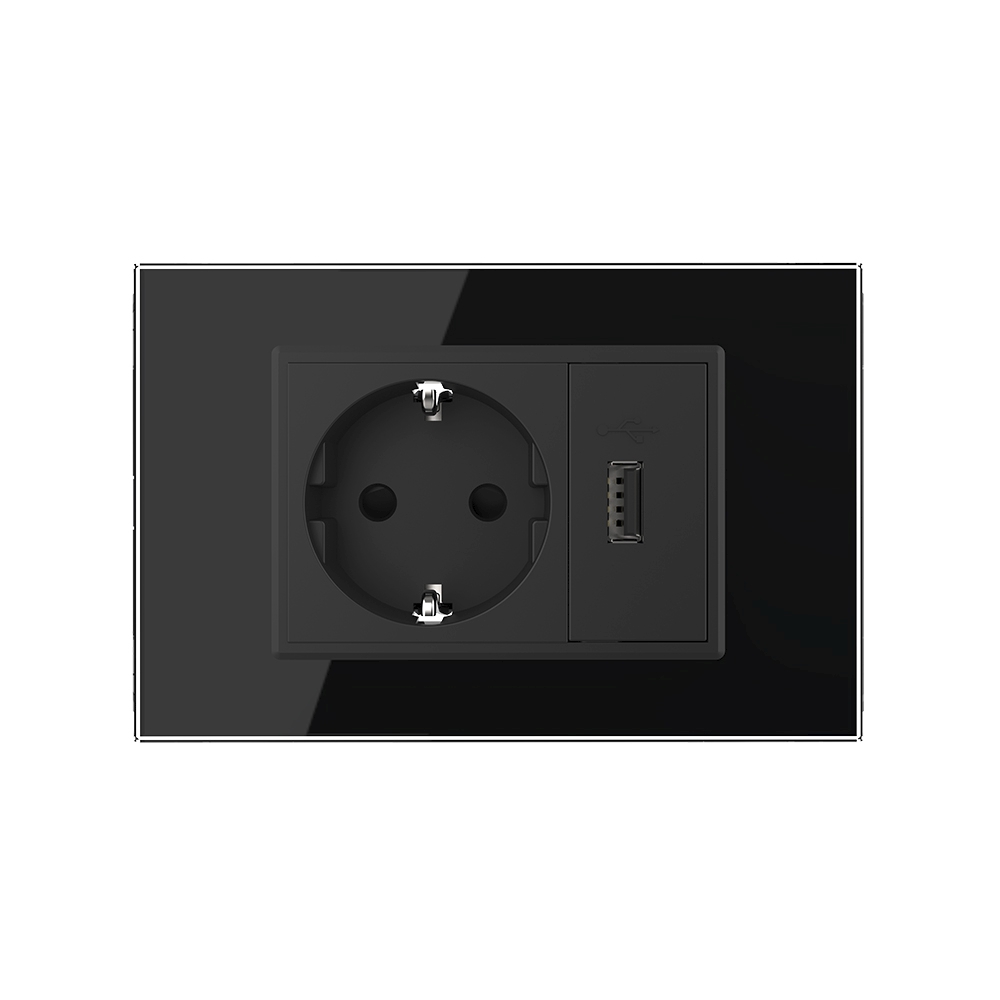 Priza Simplă cu USB Livolo, Italiană, Sticlă - imagine 6