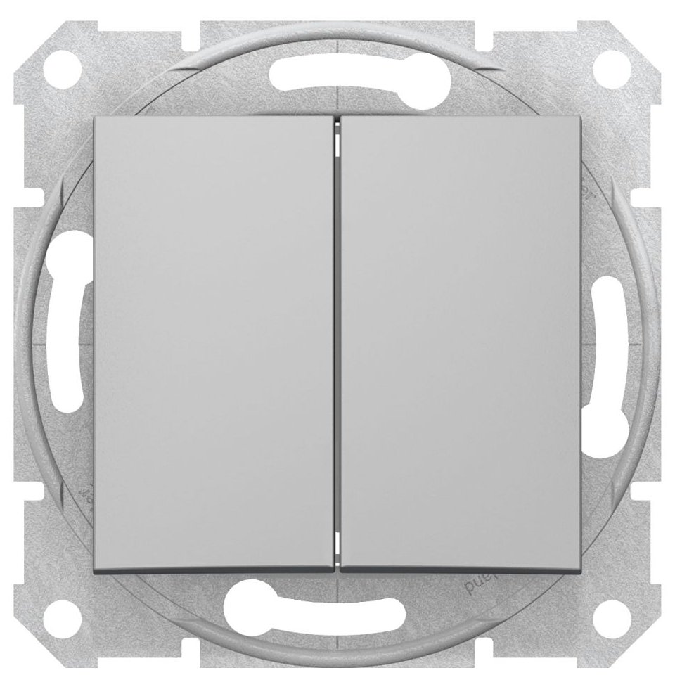 Intrerupator Dublu Schneider Sedna 10A Aluminiu
